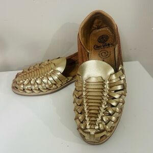 Gold Mexican Leather Huaraches